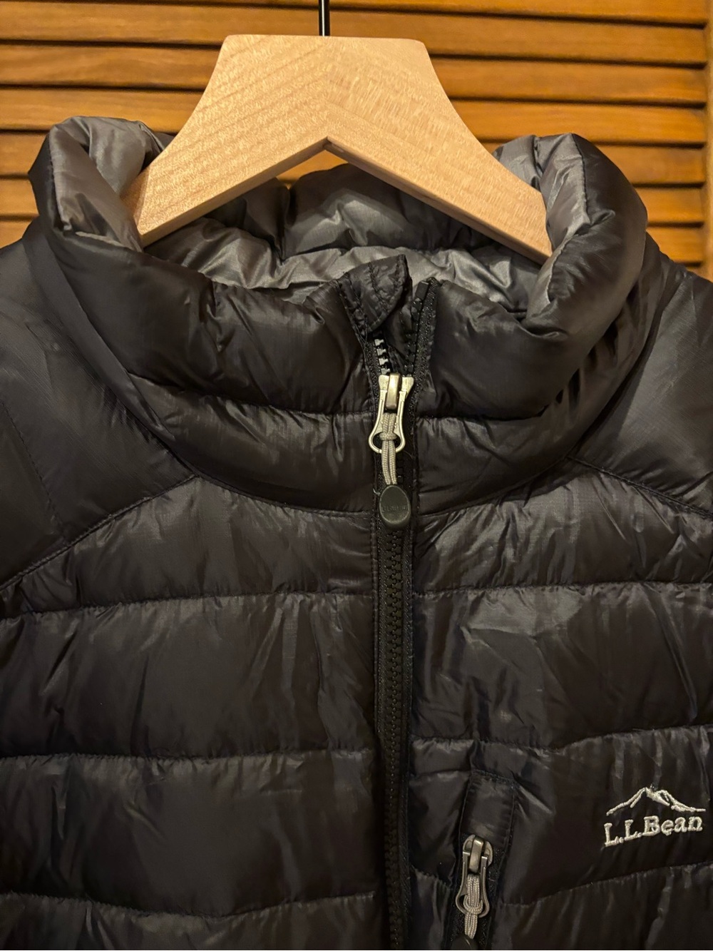 L.L. Bean Black Packable Quilted Down Jacket - Picture 3 of 8